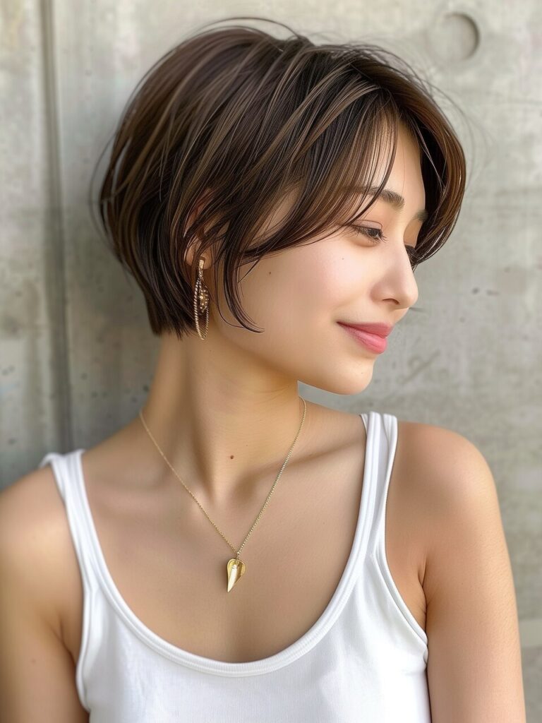 柔らかく大人可愛い＊丸みショートボブ